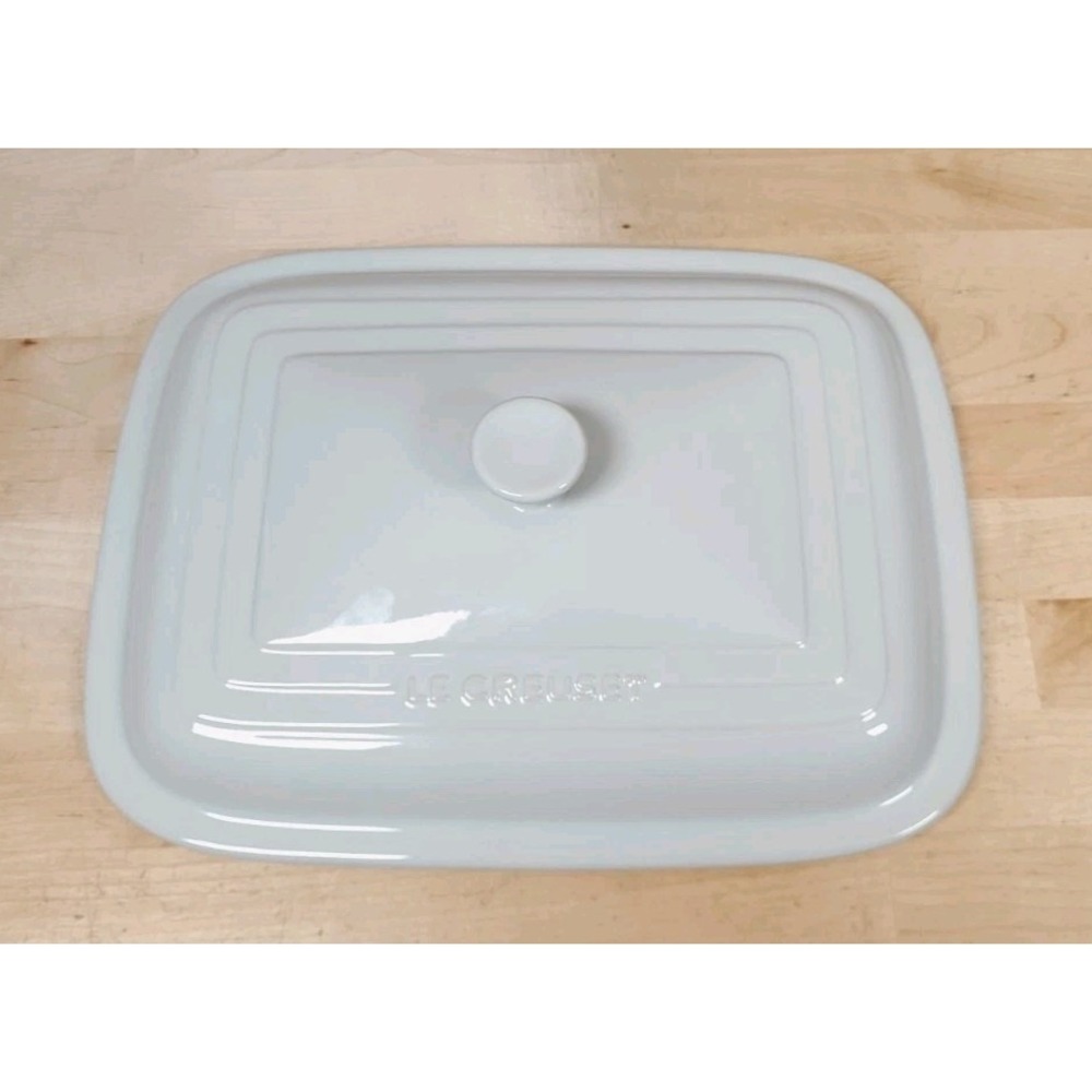 Le Creuset Heritage Rectangular Casserole Dish LID 3 5 qt 13.5‎ x 10.5 White